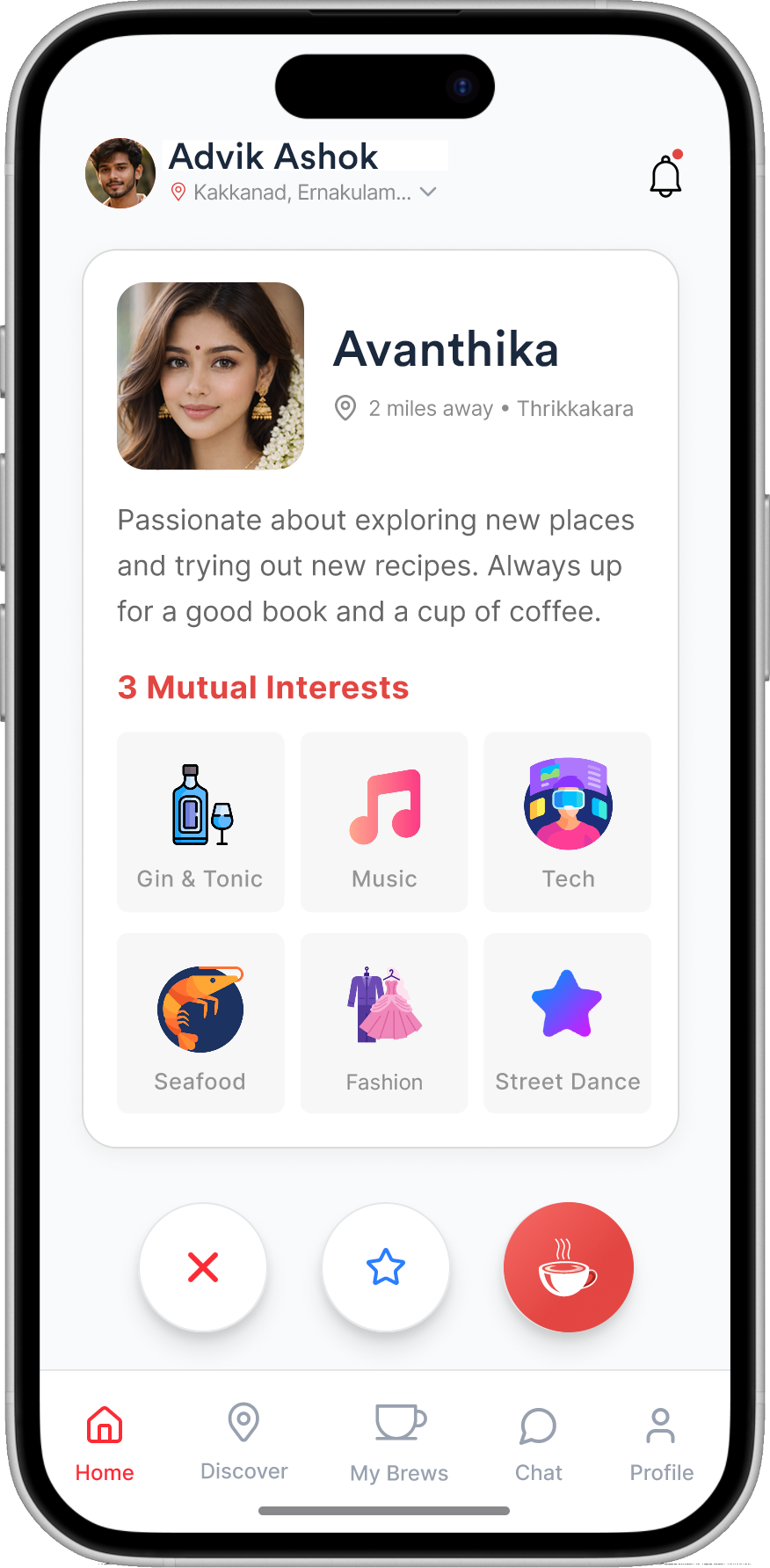 SocialBrew app interface